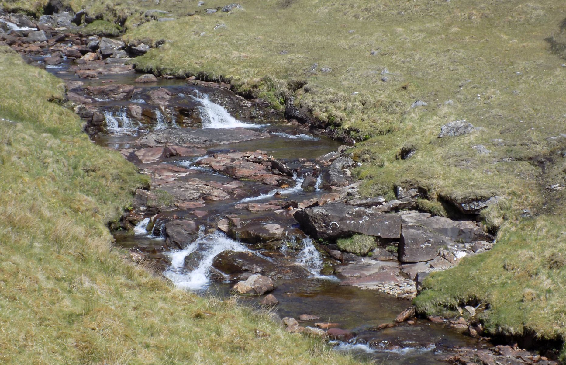 Waterfalls on Inverlochlarig Burn on descent from Cruach Ardrain