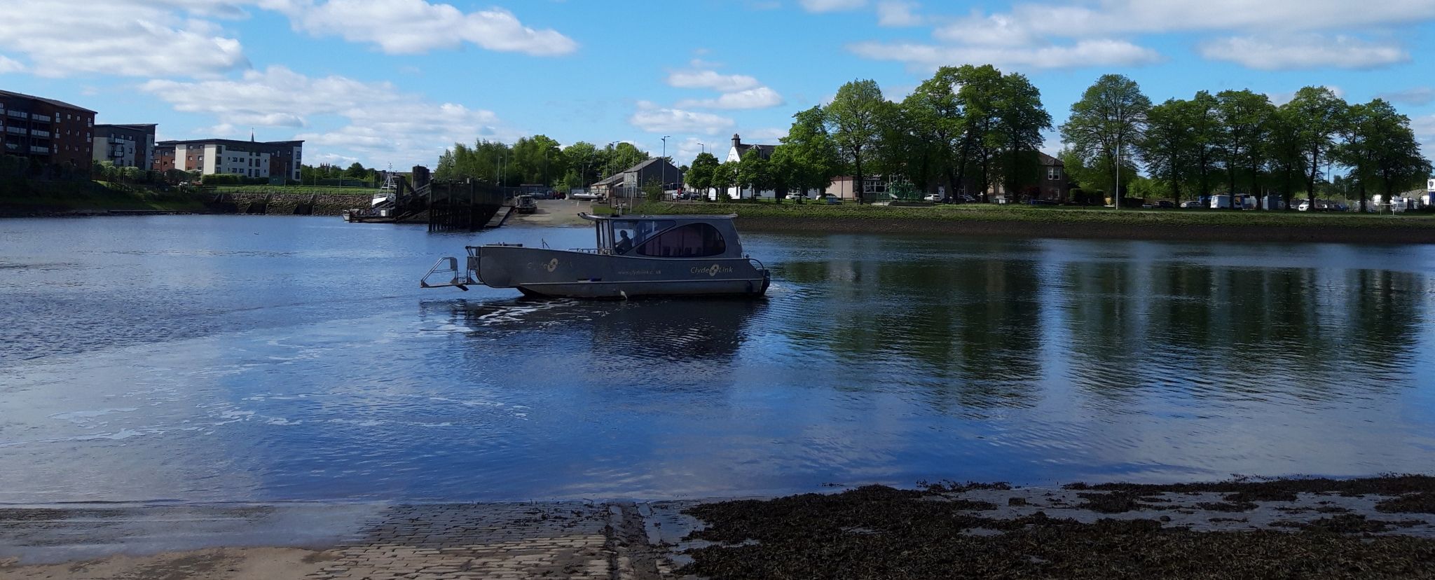 Yoker to Renfrew Ferry on River Clyde Walkway in Glasgow